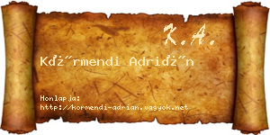 Körmendi Adrián névjegykártya