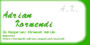 adrian kormendi business card