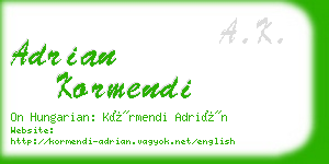 adrian kormendi business card